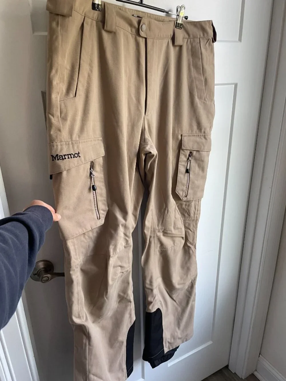 Marmot Rosco Men's Large Ski Pants Khaki Tan Cargo Waterproof Snowboard L